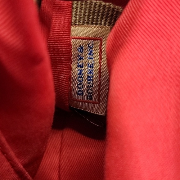 Dooney & Bourke Navy Blue Nylon Domed Satchel, Brown Leather Braided Handles - Picture 11 of 16